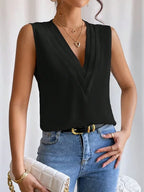 Women’s Sleeveless Blouse – Elegant Summer Casual Blouse – Lily