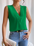 Women’s Sleeveless Blouse – Elegant Summer Casual Blouse – Lily