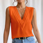 Women’s Sleeveless Blouse – Elegant Summer Casual Blouse – Lily