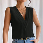 Women’s Sleeveless Blouse – Elegant Summer Casual Blouse – Lily
