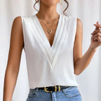 Women’s Sleeveless Blouse – Elegant Summer Casual Blouse – Lily