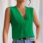 Women’s Sleeveless Blouse – Elegant Summer Casual Blouse – Lily