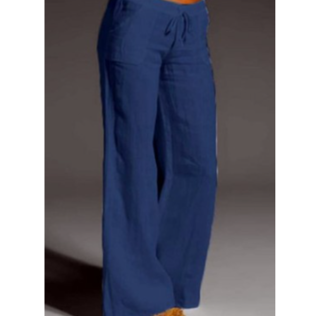 Women’s Drawstring Wide Leg Pants - Lightweight Summer Trousers - Eudora