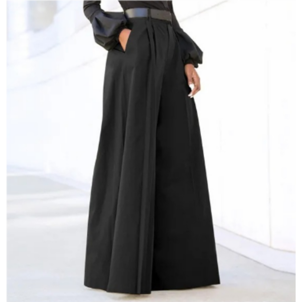 Women’s High Waist Palazzo Pants - Wide Leg Flowing Trousers - Malachia
