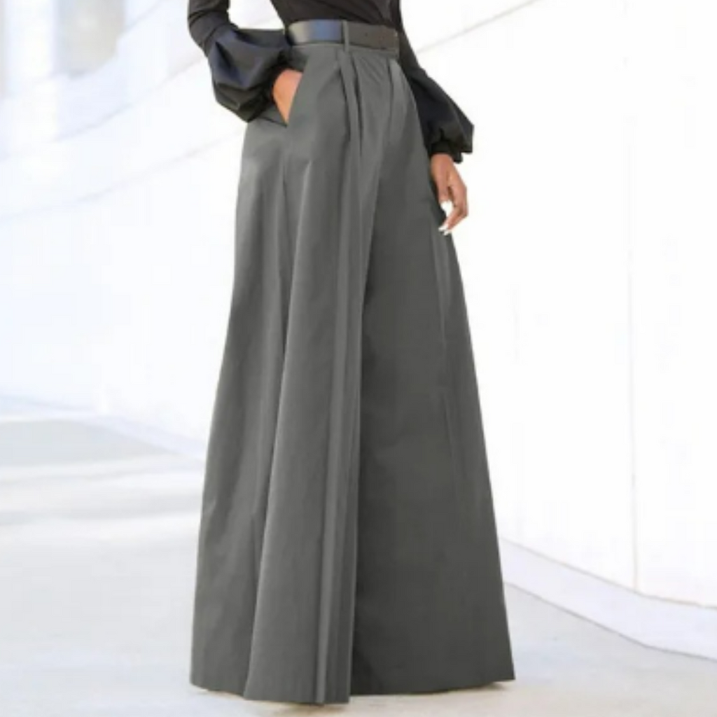 Women’s High Waist Palazzo Pants - Wide Leg Flowing Trousers - Malachia