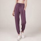 Women’s High Waist Jogger Pants - Drawstring Relaxed Fit Trousers - Bayleigh