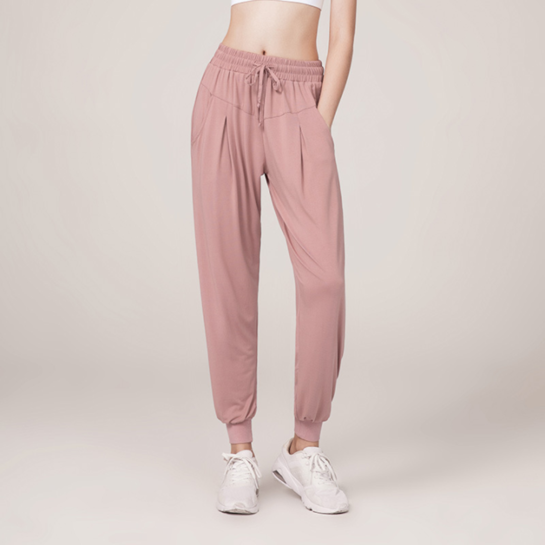 Women’s High Waist Jogger Pants - Drawstring Relaxed Fit Trousers - Bayleigh