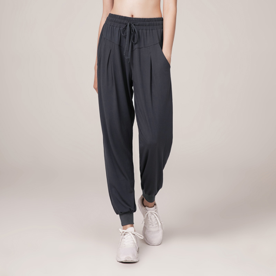 Women’s High Waist Jogger Pants - Drawstring Relaxed Fit Trousers - Bayleigh