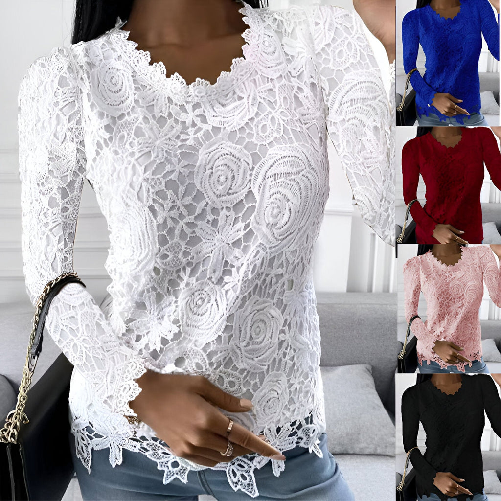 Women’s Lace Blouse – Long Sleeve Elegant Blouse – Clarisse
