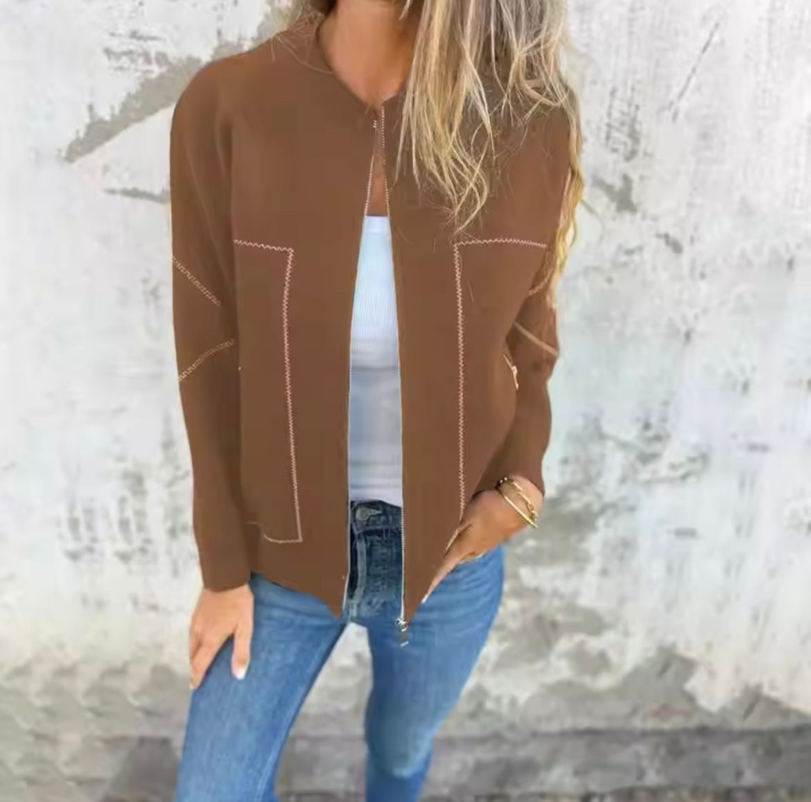 Women’s Zip Jacket - Lightweight Casual Jacket - Amina