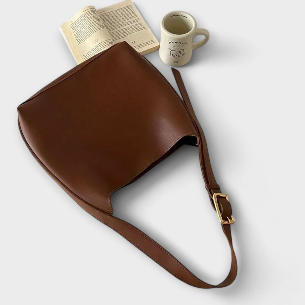 Women’s Elegant Shoulder Bag - Wide Strap Minimal Design - Olivia