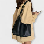 Women’s Elegant Shoulder Bag - Wide Strap Minimal Design - Olivia