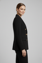 Women’s Gold Button Blazer – Double-Breasted Tailored Style - Julia