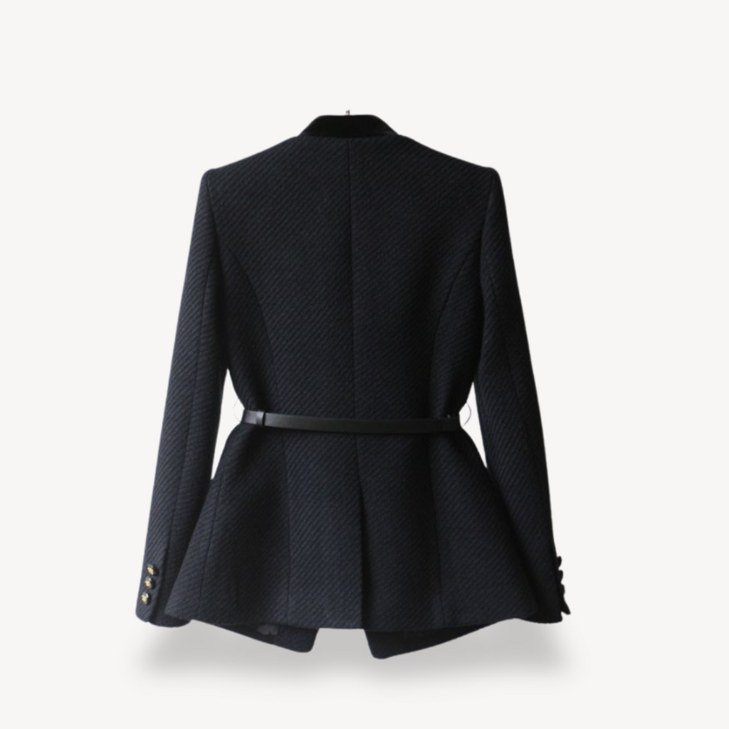 Women’s Belted Blazer – Tailored Button Closure Style - Sarah