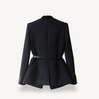 Women’s Belted Blazer – Tailored Button Closure Style - Sarah