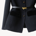 Women’s Belted Blazer – Tailored Button Closure Style - Sarah