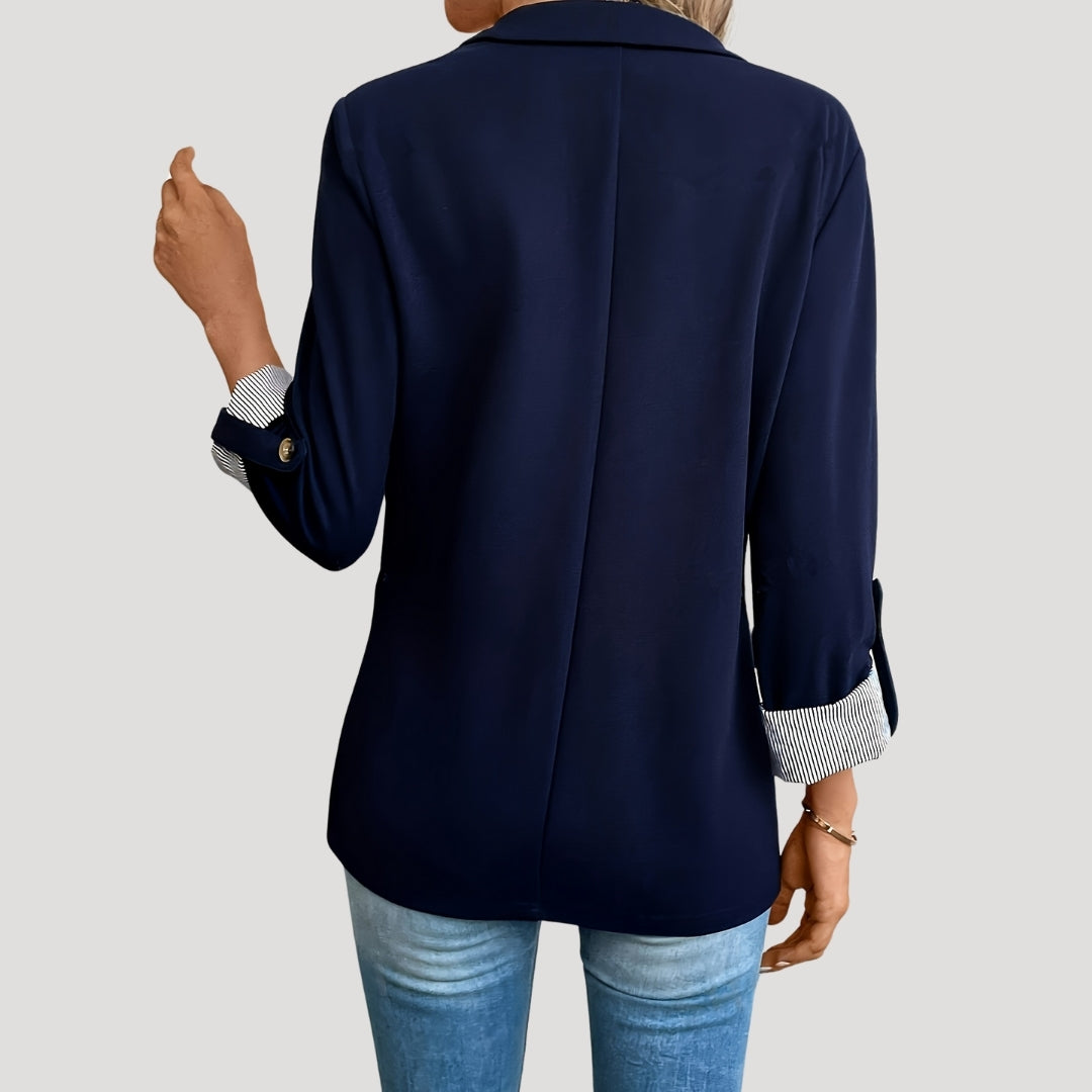 Women’s Tailored Blazer – Single-Breasted Rolled Sleeve Style - Theresa