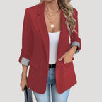 Women’s Tailored Blazer – Single-Breasted Rolled Sleeve Style - Theresa