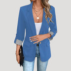 Women’s Tailored Blazer – Single-Breasted Rolled Sleeve Style - Theresa