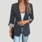 Women’s Tailored Blazer – Single-Breasted Rolled Sleeve Style - Theresa