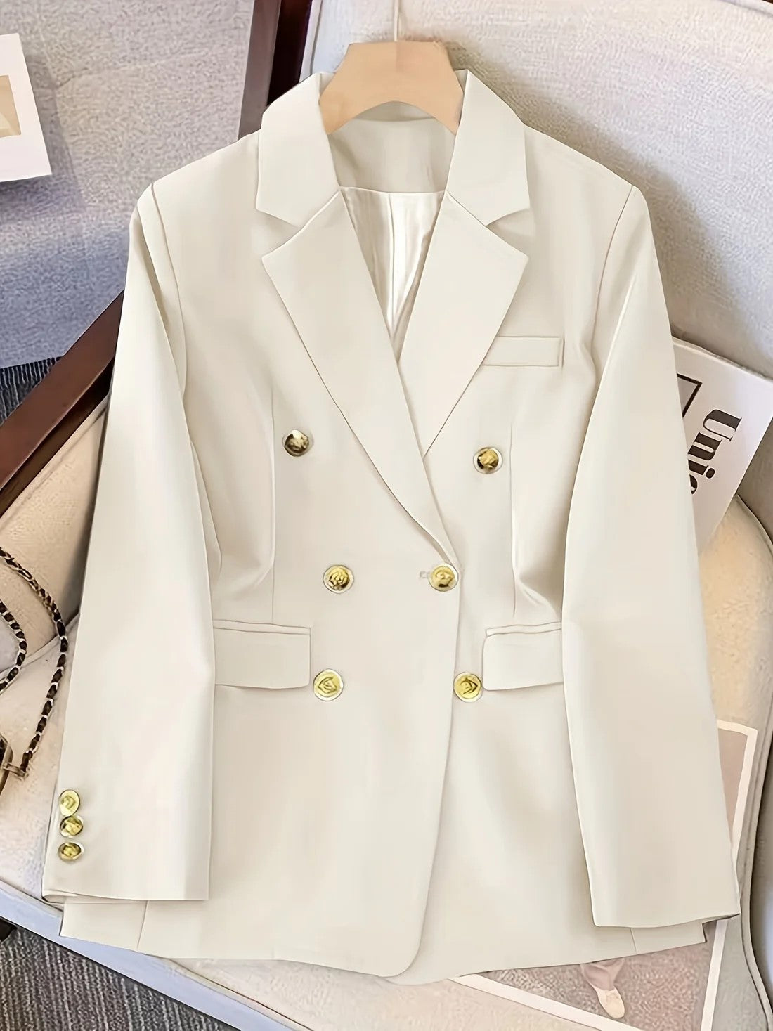 Women’s Double-Breasted Blazer – Tailored Jacket Style - Stefanie