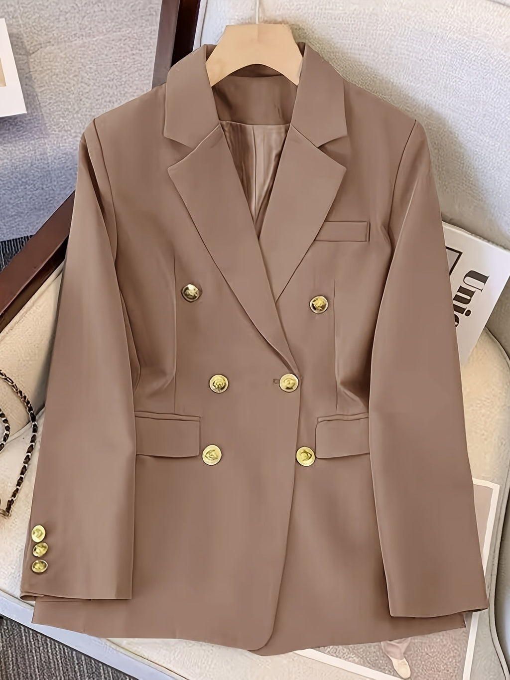 Women’s Double-Breasted Blazer – Tailored Jacket Style - Stefanie