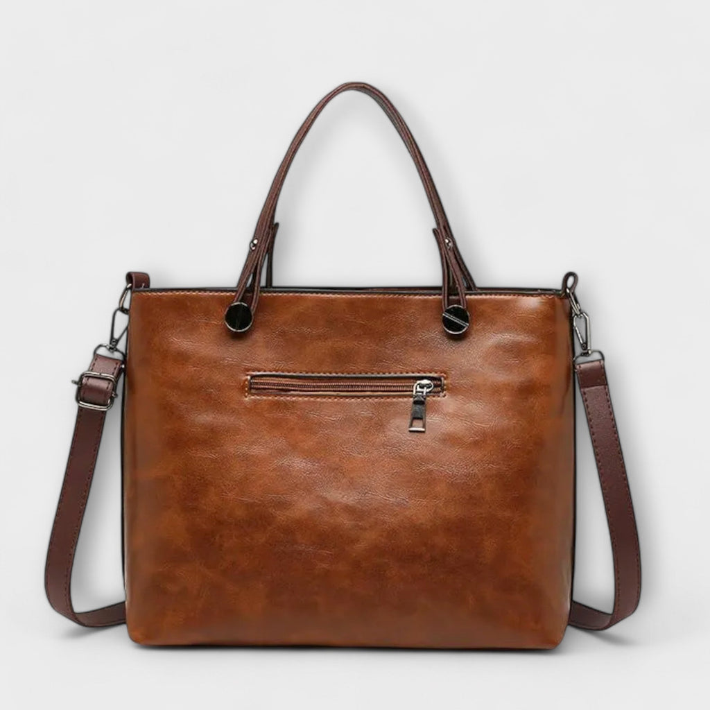 Women’s Elegant Leather Tote Bag - Large Capacity Everyday Bag - Lora