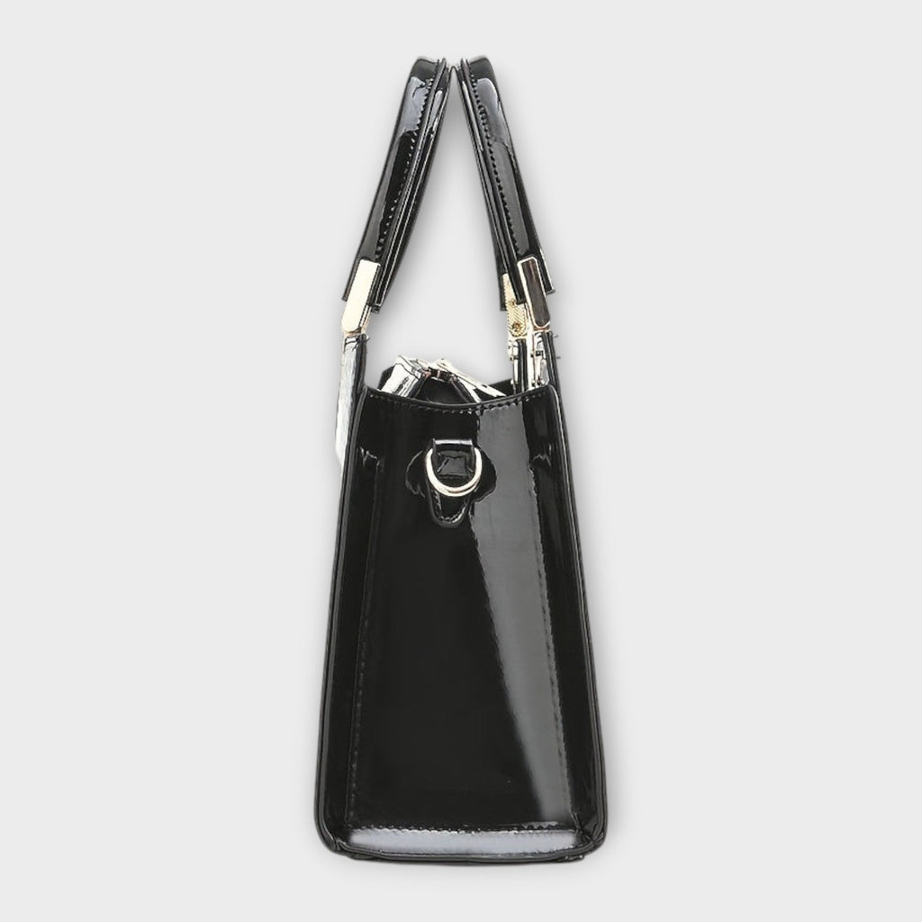 Women’s Crocodile Pattern Handbag - Glossy Structured Design - Olivia