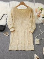 Women’s Sequin Party Dress – Contrast Glam Mini Dress – Chloe