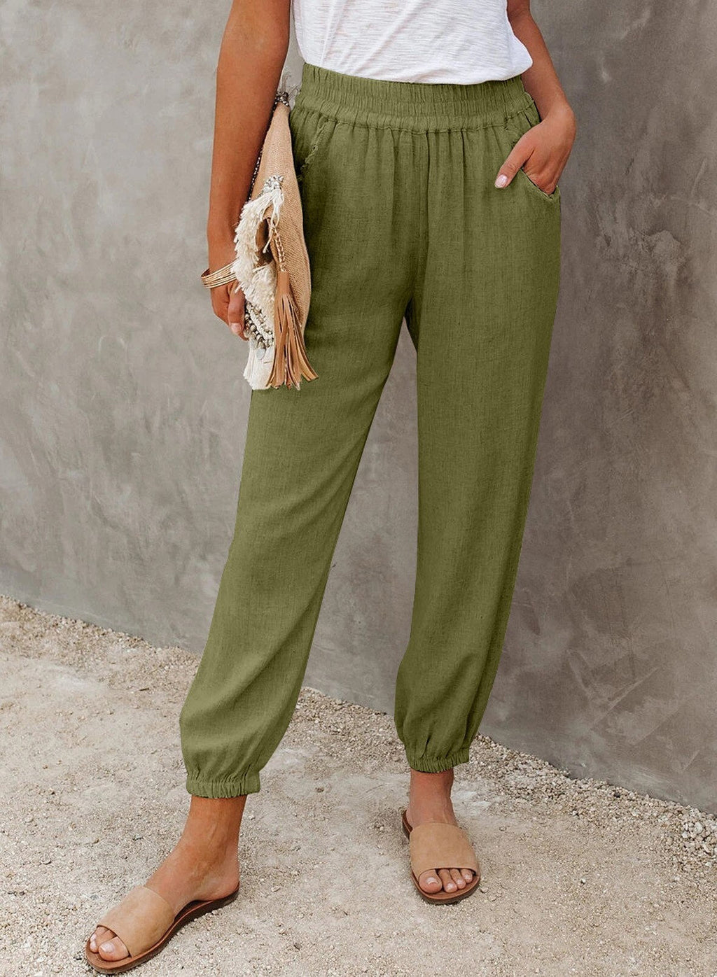Women’s Tapered Casual Pants - Relaxed Fit Everyday Trousers - Quinlana