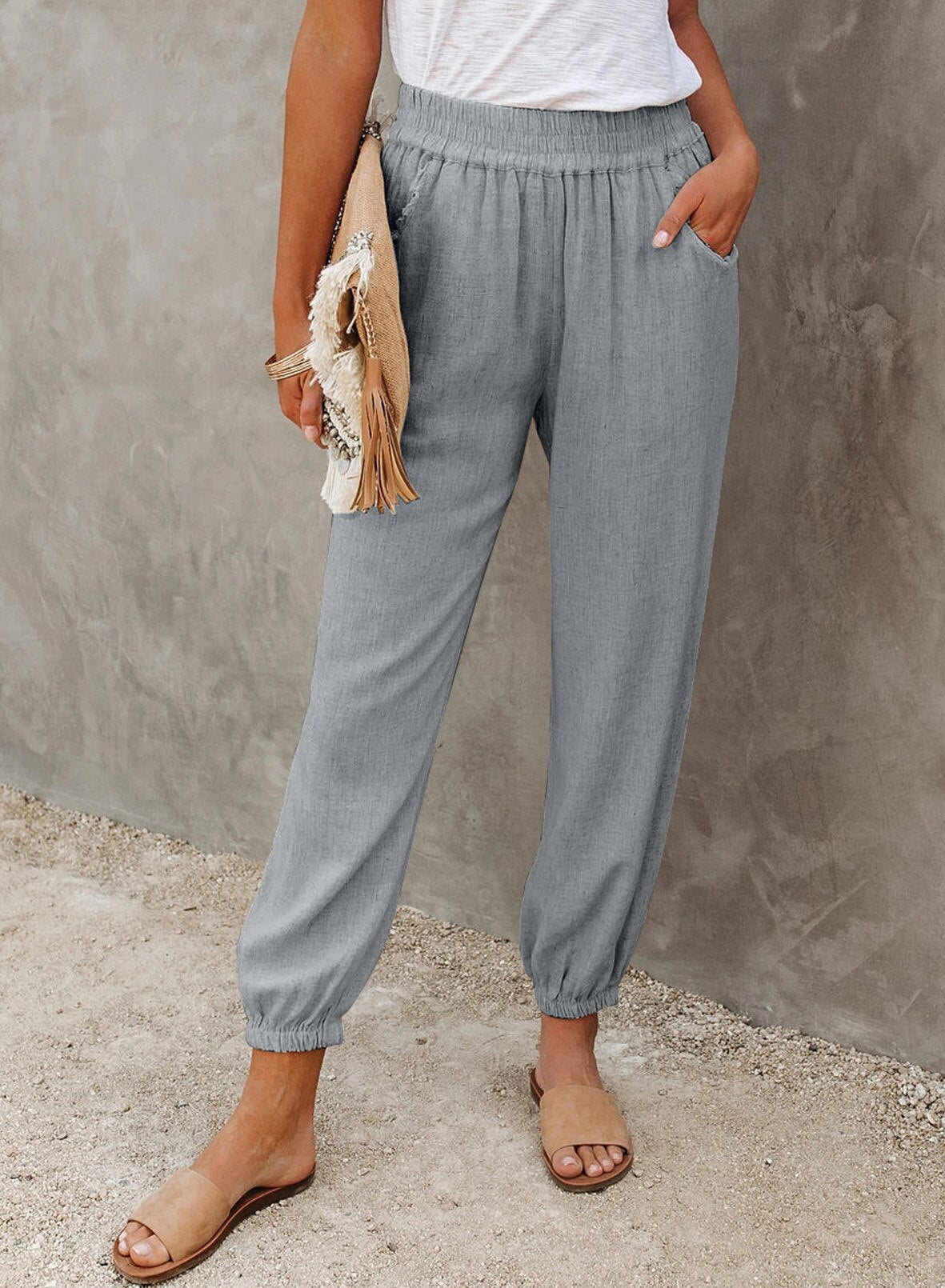 Women’s Tapered Casual Pants - Relaxed Fit Everyday Trousers - Quinlana