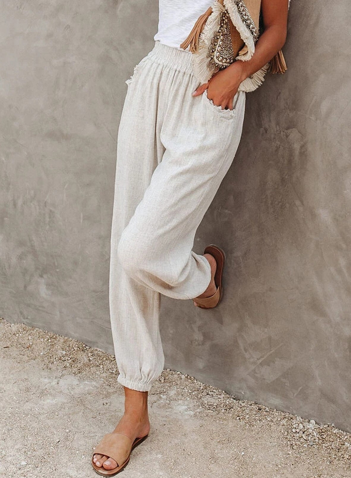 Women’s Tapered Casual Pants - Relaxed Fit Everyday Trousers - Quinlana