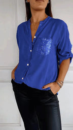 Women’s Sequin Blouse – Statement Party Blouse – Nicole
