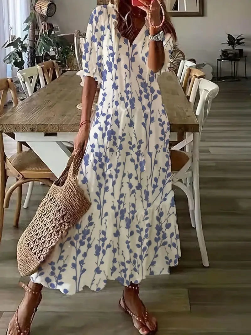 Charm | Ruffle V-Neck Boho Dress