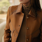 Women’s Faux Leather Jacket - Soft Elegant Biker Jacket - Anita