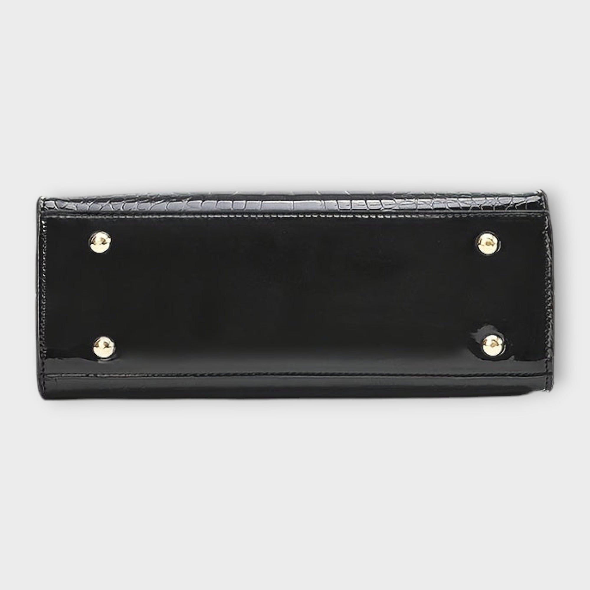Women’s Crocodile Pattern Handbag - Glossy Structured Design - Olivia