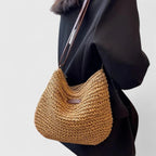 Women’s Slouchy Shoulder Bag - Adjustable Strap Zipper Closure - Kathy