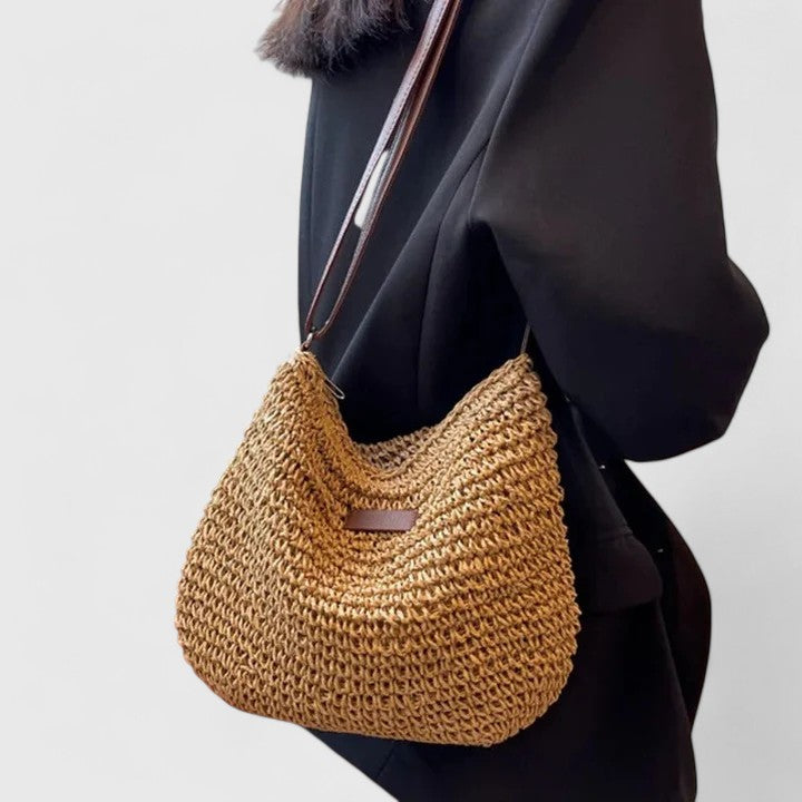 Women’s Slouchy Shoulder Bag - Adjustable Strap Zipper Closure - Kathy