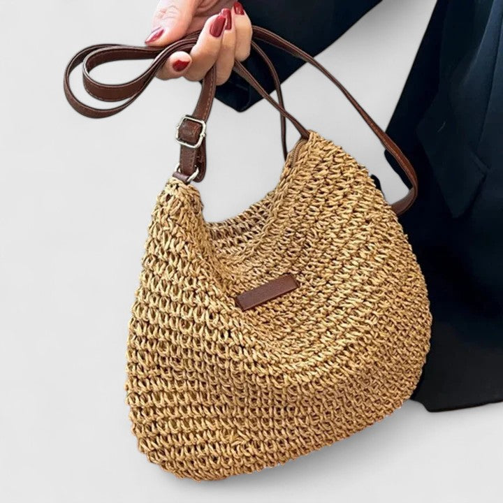 Women’s Slouchy Shoulder Bag - Adjustable Strap Zipper Closure - Kathy