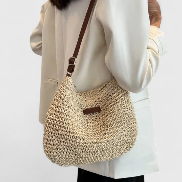 Women’s Slouchy Shoulder Bag - Adjustable Strap Zipper Closure - Kathy