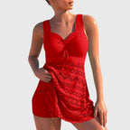 Women’s Skirted Swimsuit – Two Piece Bikini Set with Skirt Bottom – Scarlett