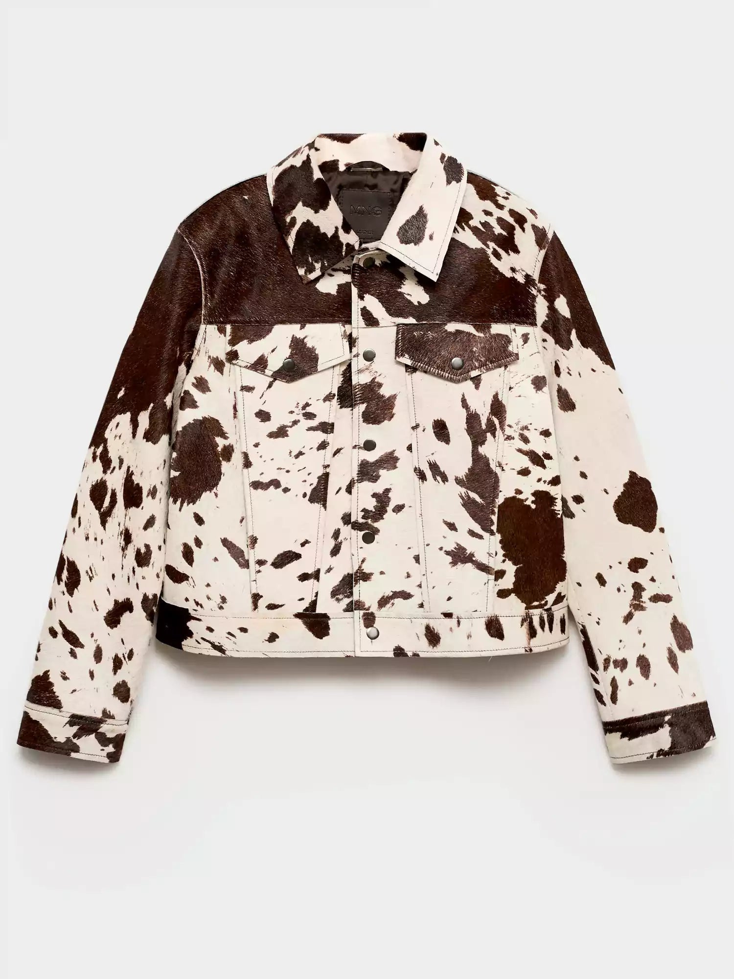 Women’s Printed Jacket - Cow Print Statement Jacket - Eva