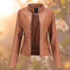 Women’s Faux Leather Jacket - Luxe Biker Style Jacket - Anora