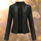 Women’s Faux Leather Jacket - Luxe Biker Style Jacket - Anora