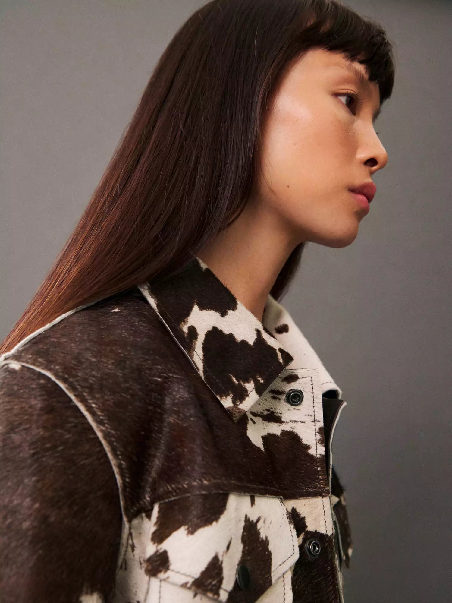 Women’s Printed Jacket - Cow Print Statement Jacket - Eva