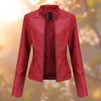 Women’s Faux Leather Jacket - Luxe Biker Style Jacket - Anora