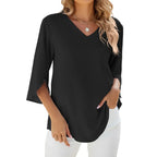 Women’s V-Neck Blouse – Statement Casual Blouse – Sophie
