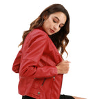 Women’s Faux Leather Jacket - Luxe Biker Style Jacket - Anora