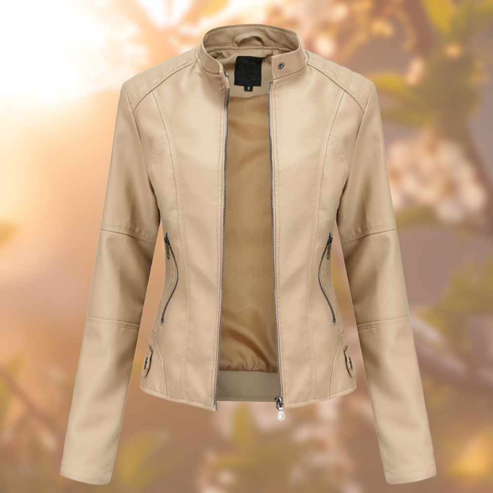 Women’s Faux Leather Jacket - Luxe Biker Style Jacket - Anora