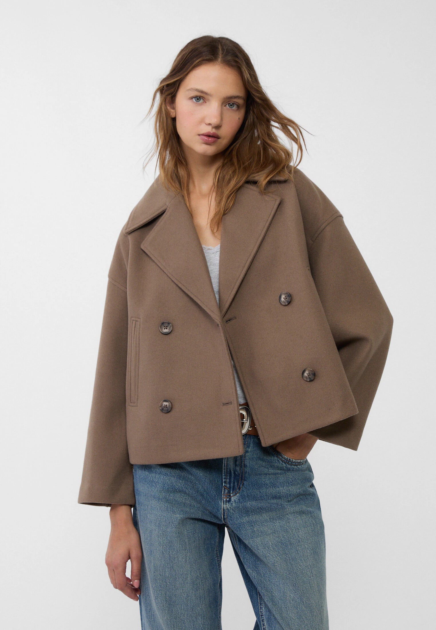 Women’s Short Coat - Double Breasted Classic Coat - Anna